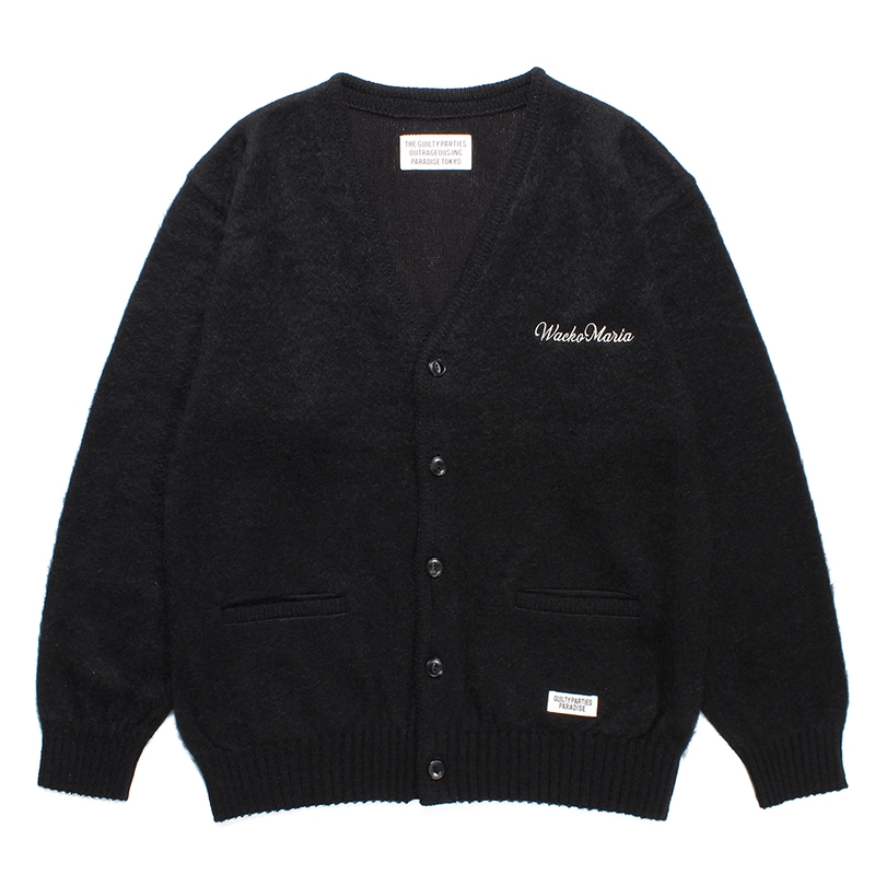 画像: WACKO MARIA/MOHAIR KNIT CARDIGAN（BLACK）［モヘアカーディガン-23秋冬］