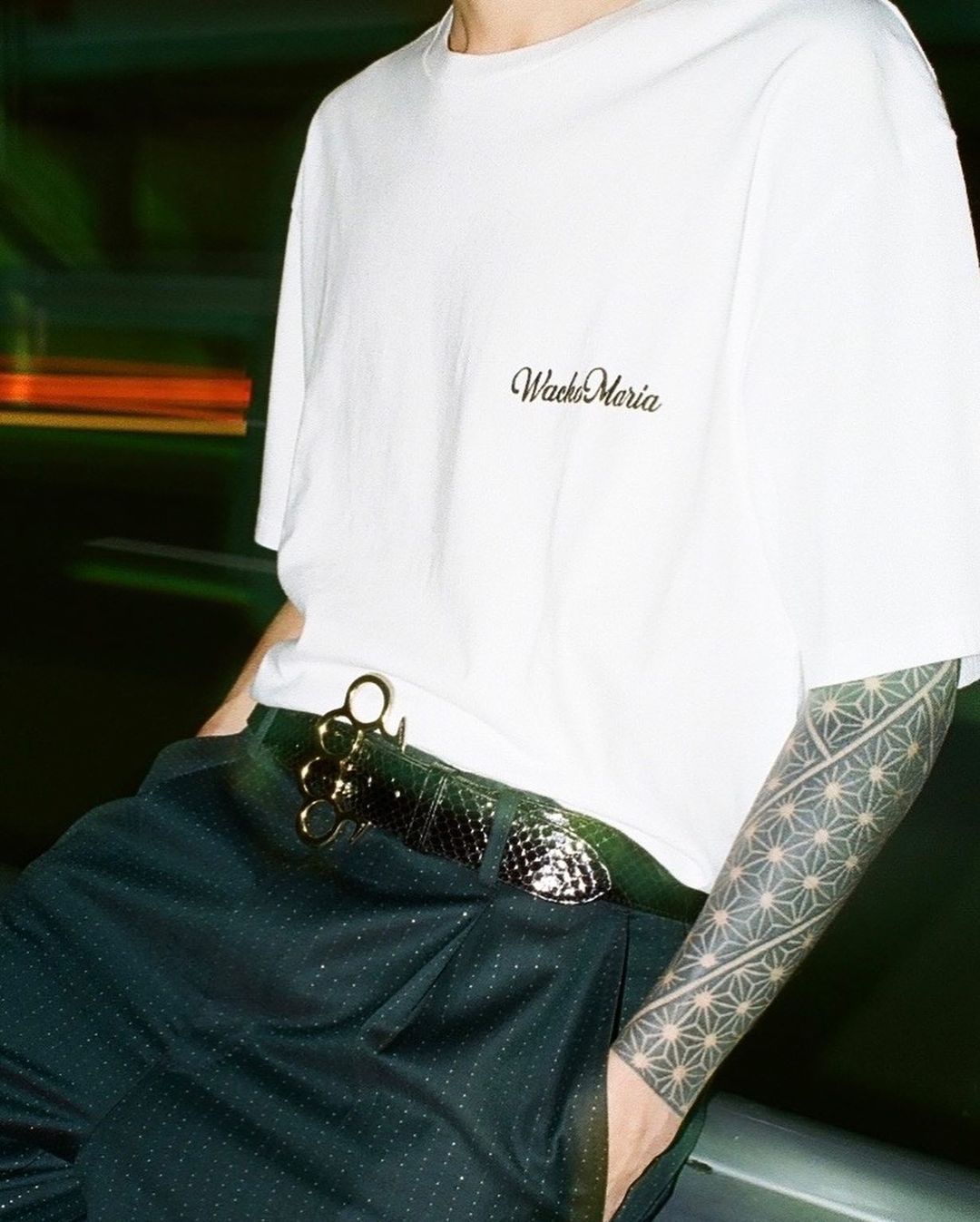 画像: WACKO MARIA/WASHED HEAVY WEIGHT T-SHIRT（WHITE）［刺繍T-23秋冬］