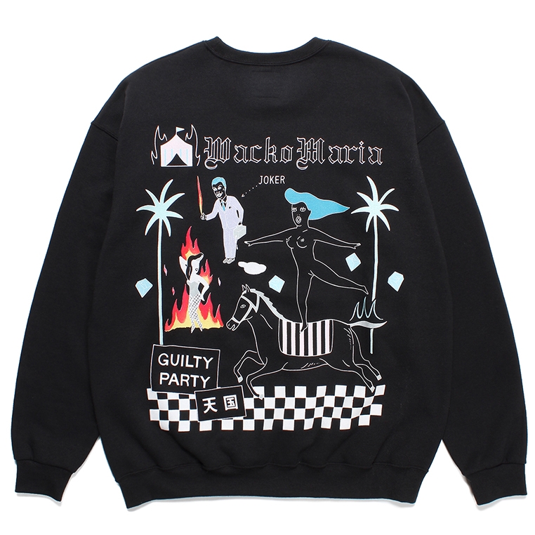 画像: WACKO MARIA/世界平和プロジェクト / SWEAT SHIRT（BLACK）［クルーネックスウェット-23秋冬］