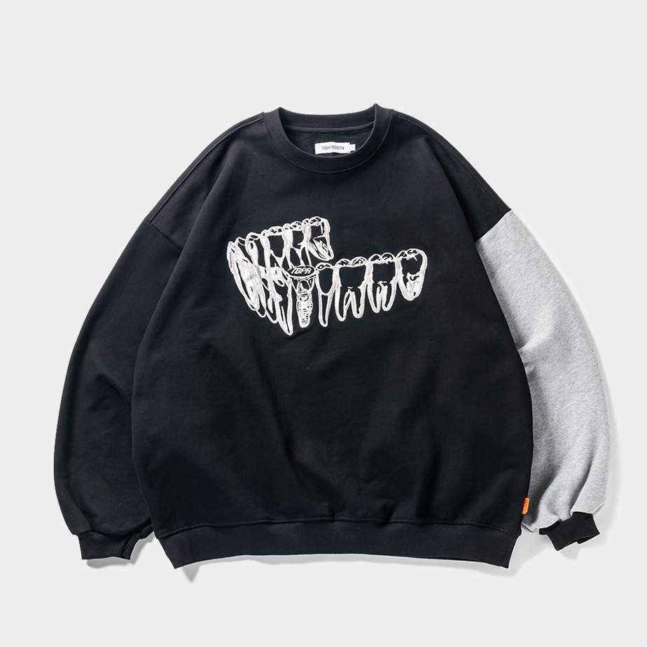 画像: TIGHTBOOTH/IMPLANT CREW SWEAT（Black） 【30%OFF】［クルースウェット-23秋冬］