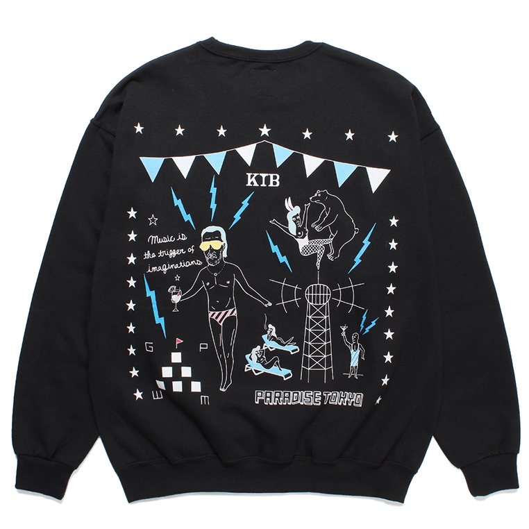 画像: WACKO MARIA/世界平和プロジェクト / SWEAT SHIRT（BLACK）［クルーネックスウェット-23秋冬］