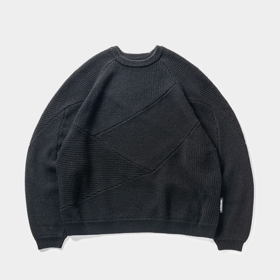 画像: 【30%OFF】TIGHTBOOTH/SPLICE KNIT SWEATER（Black）［ニットセーター-23秋冬］