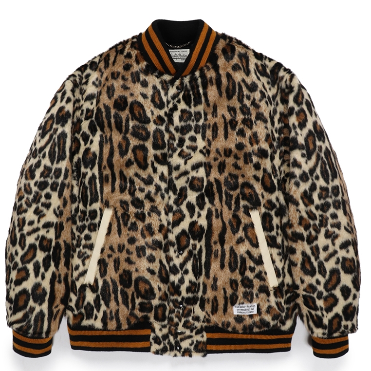 画像: WACKO MARIA/FAUX LEOPARD FUR VARSITY JACKET（BEIGE）［レオパードファーヴァーシティJKT-23秋冬］