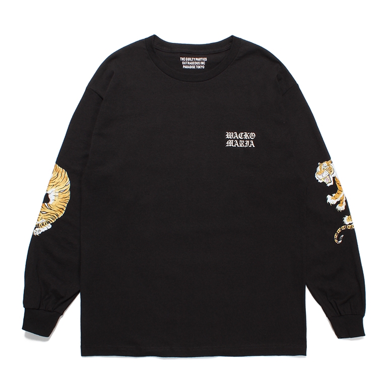 画像: WACKO MARIA/TIM LEHI / LONG SLEEVE T-SHIRT（BLACK）［刺繍+プリント長袖T-23秋冬］