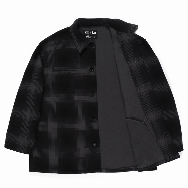 画像: WACKO MARIA/CHECK FLEECE SHIRT JACKET（GRAY）［チェックフリースシャツJKT-23秋冬］