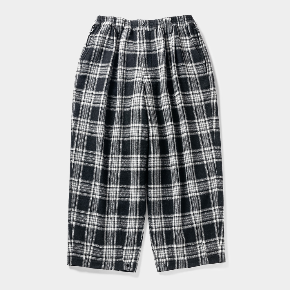 画像: TIGHTBOOTH/PLAID FLANNEL BAGGY SLACKS（Black） 【30%OFF】［チェックフランネルバギースラックス-23秋冬］