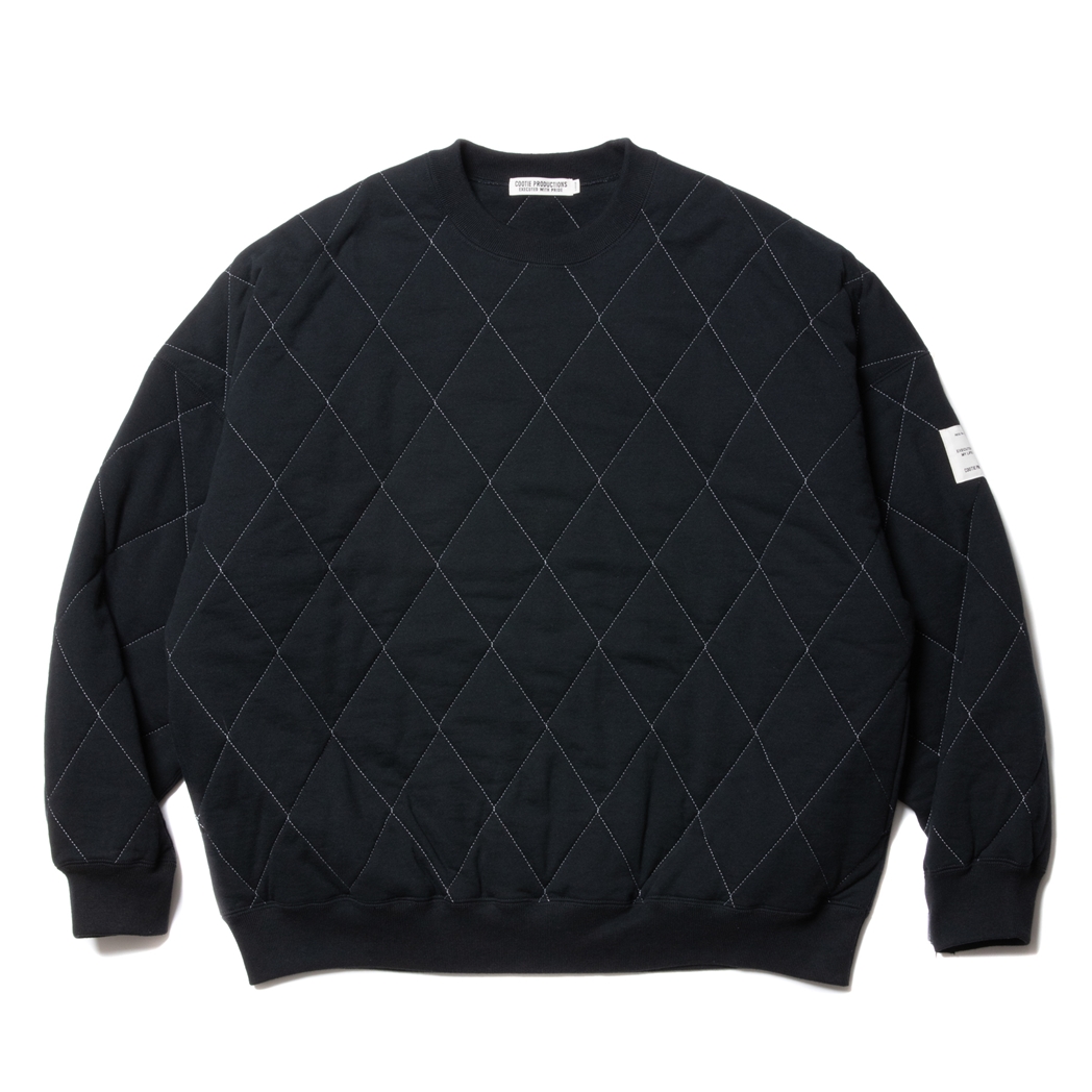 画像: COOTIE PRODUCTIONS/Quilting Sweat Crew（Black/White）［キルティングスウェットクルー-23秋冬］