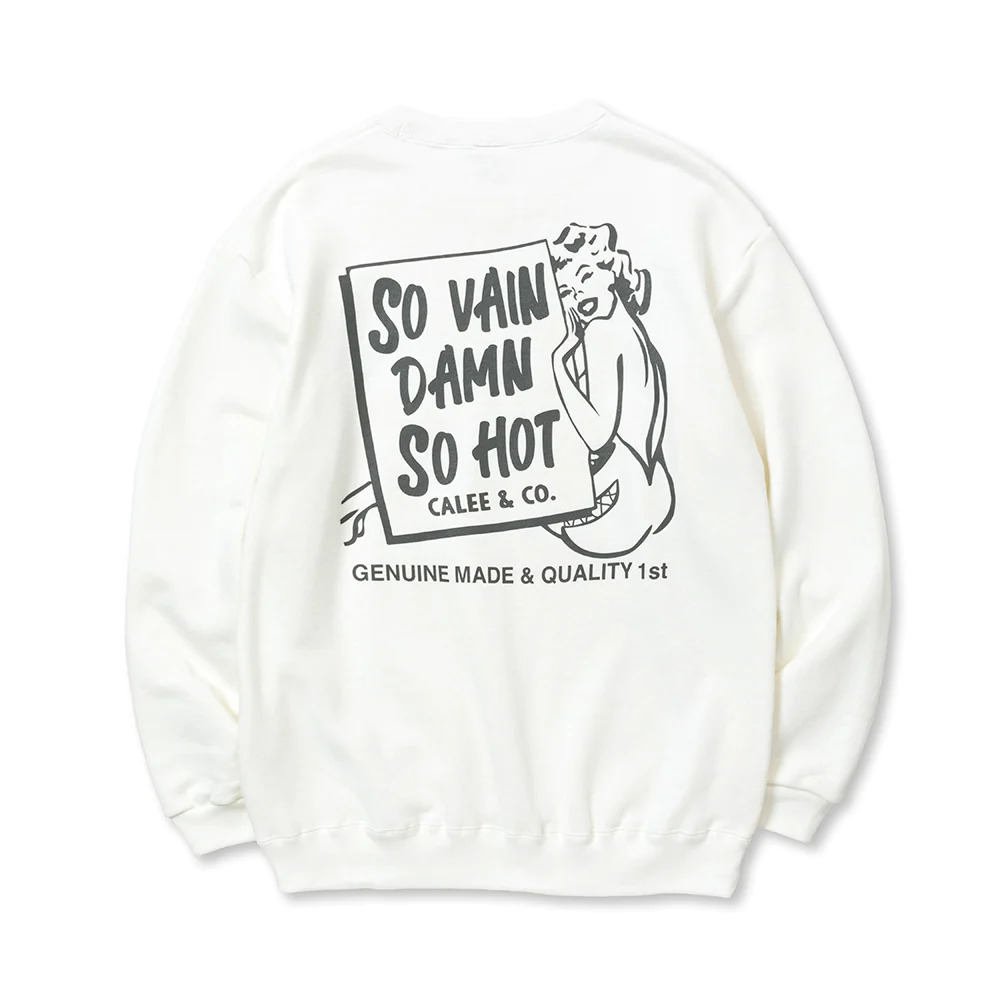 画像: CALEE/SYNDICATE RETRO GIRL CREW NECK SW（WHITE）［クルーネックスウェット-23秋冬］