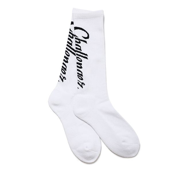 画像: CHALLENGER/VERTICAL LOGO SOCKS（WHITE）［ヴァーティカルロゴソックス-24春夏］