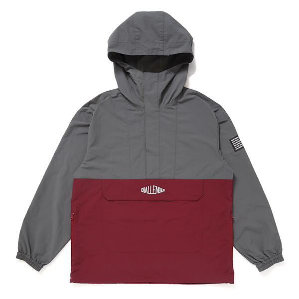 画像: CHALLENGER/PACKABLE NYLON ANORAK（CHARCOAL GRAY/BURGUNDY）［パッカブルナイロンアノラック-24春夏］