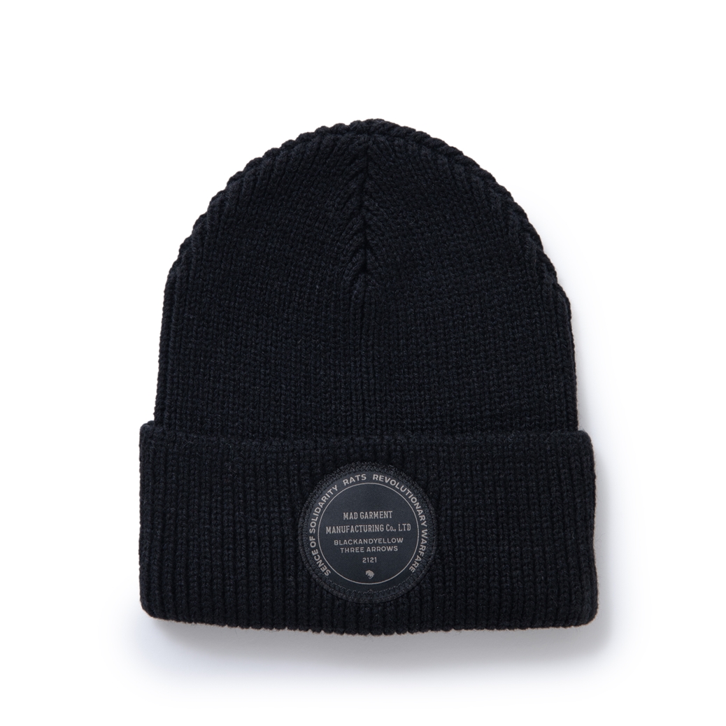 画像: RATS/KNIT CAP CIRCLE PATCH（BLACK）［ニットキャップ-23秋冬］