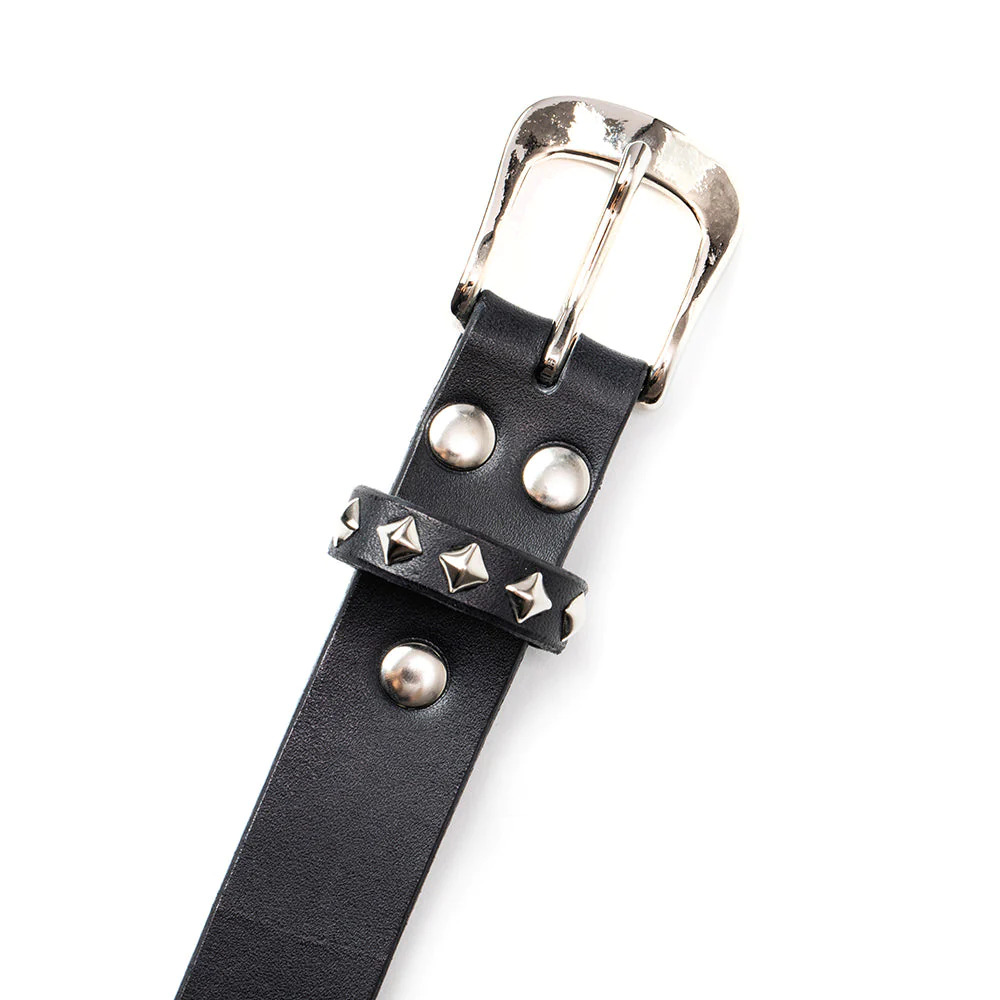 画像: CALEE/STUDS LEATHER NARROW BELT（BLACK）［スタッズレザーナローベルト-23秋冬］