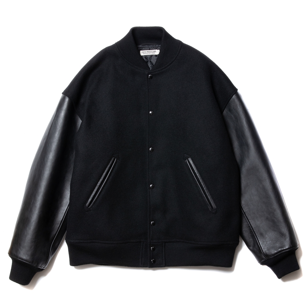 画像: COOTIE PRODUCTIONS/Wool Melton Error Fit Stadium Jacket（Black/Black）［ウールメルトンエラーフィットスタジアムJKT-23秋冬］