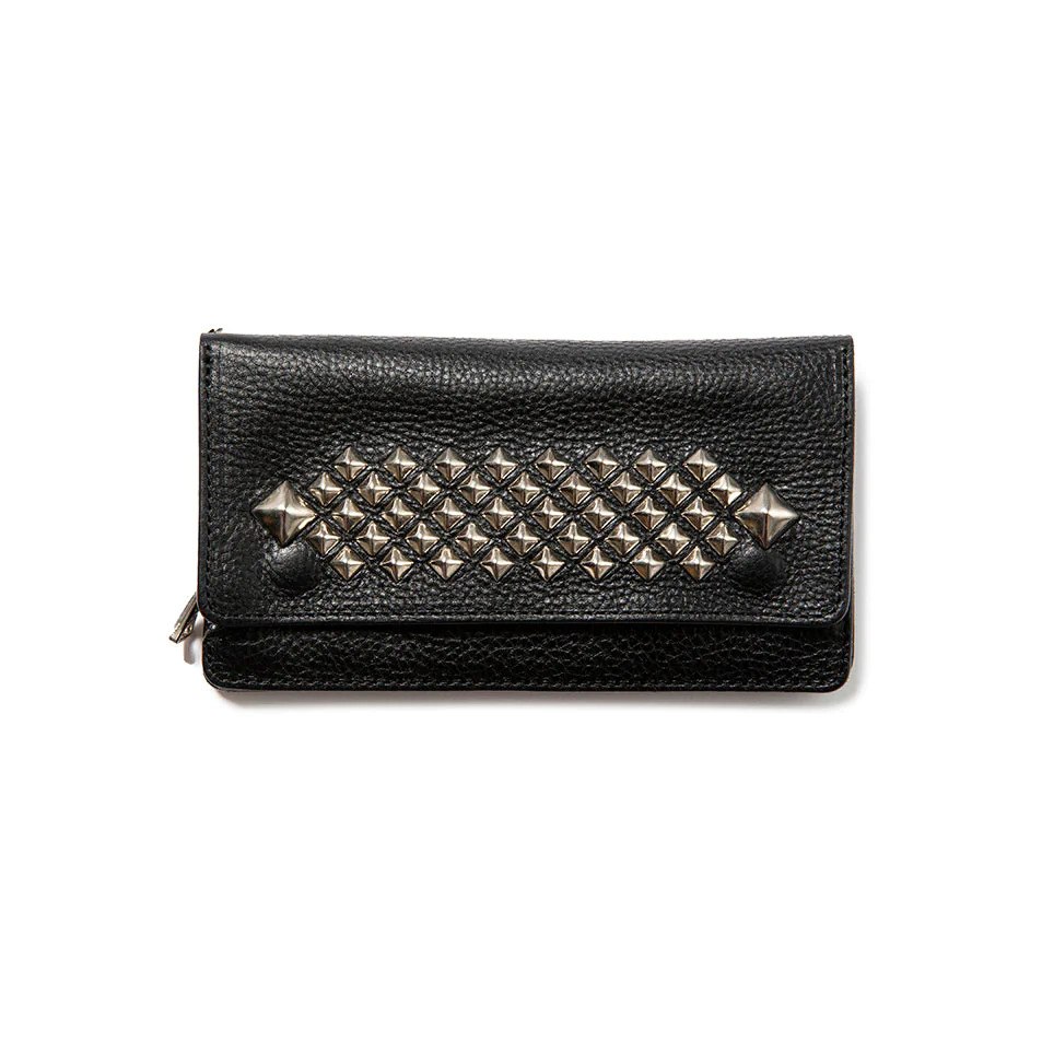 画像: CALEE/STUDS LEATHER LONG WALLET（BLACK）［スタッズレザーロングウォレット-23秋冬］