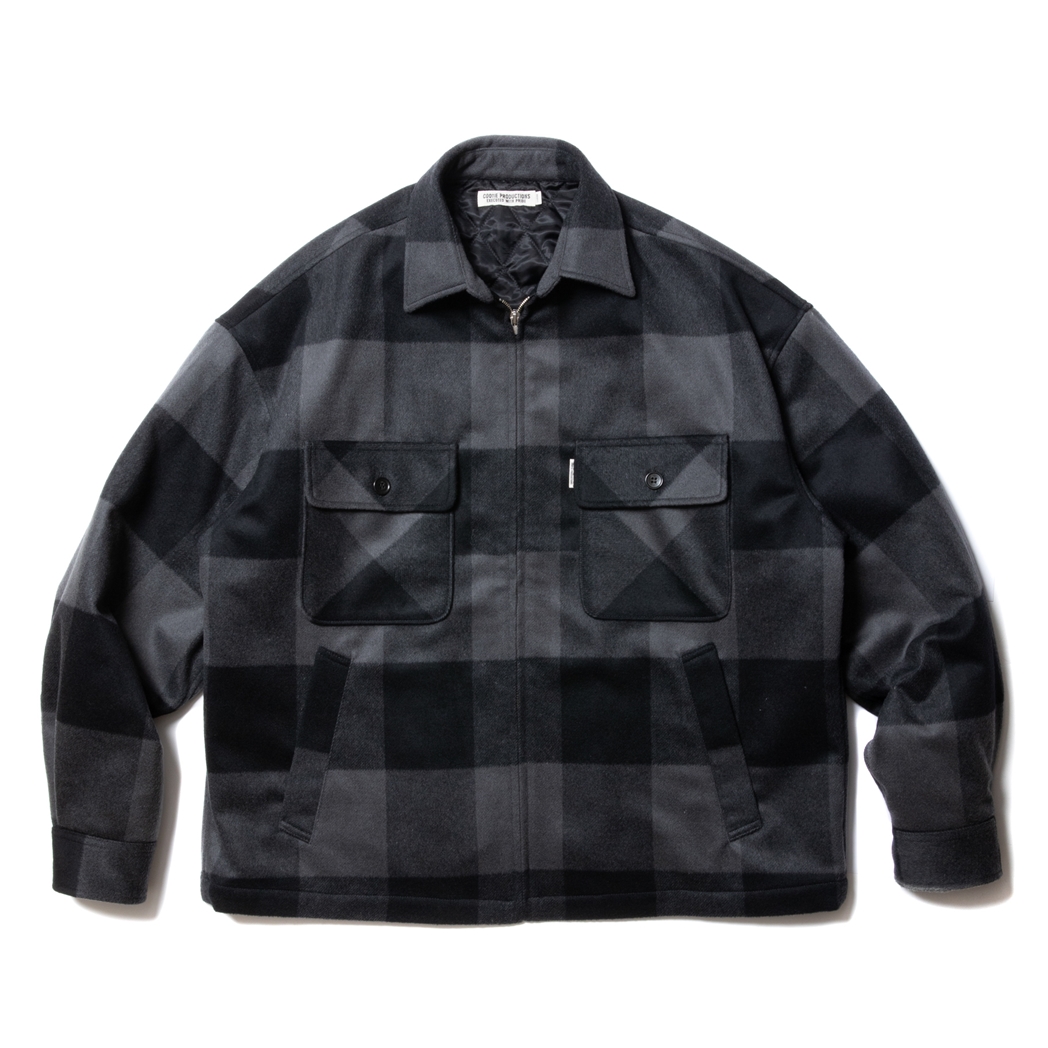 画像: COOTIE PRODUCTIONS/Buffalo Check Wool Zip Up CPO Jacket（Black/Gray）［バッファローチェックウールCPO JKT-23秋冬］