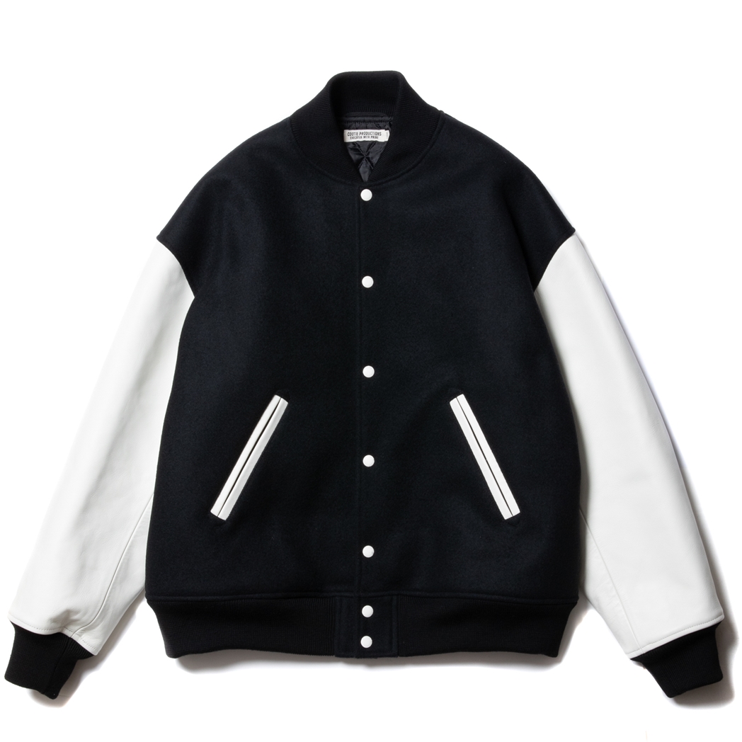 画像: COOTIE PRODUCTIONS/Wool Melton Error Fit Stadium Jacket（Black/White）［ウールメルトンエラーフィットスタジアムJKT-23秋冬］