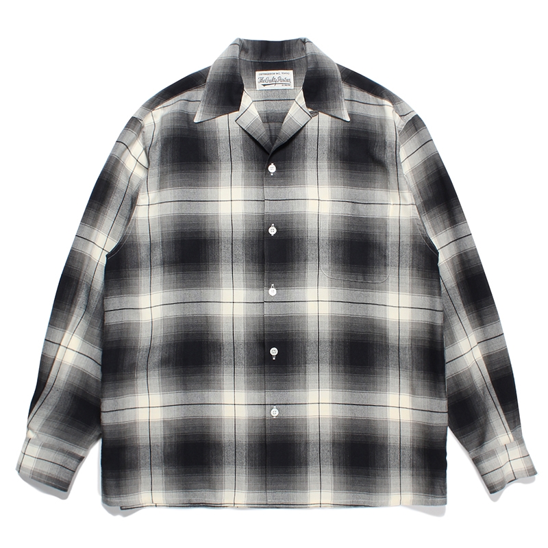 画像: WACKO MARIA/OMBRE CHECK OPEN COLLAR SHIRT（WHITE）［オンブレチェックオープンカラーシャツ-23秋冬］