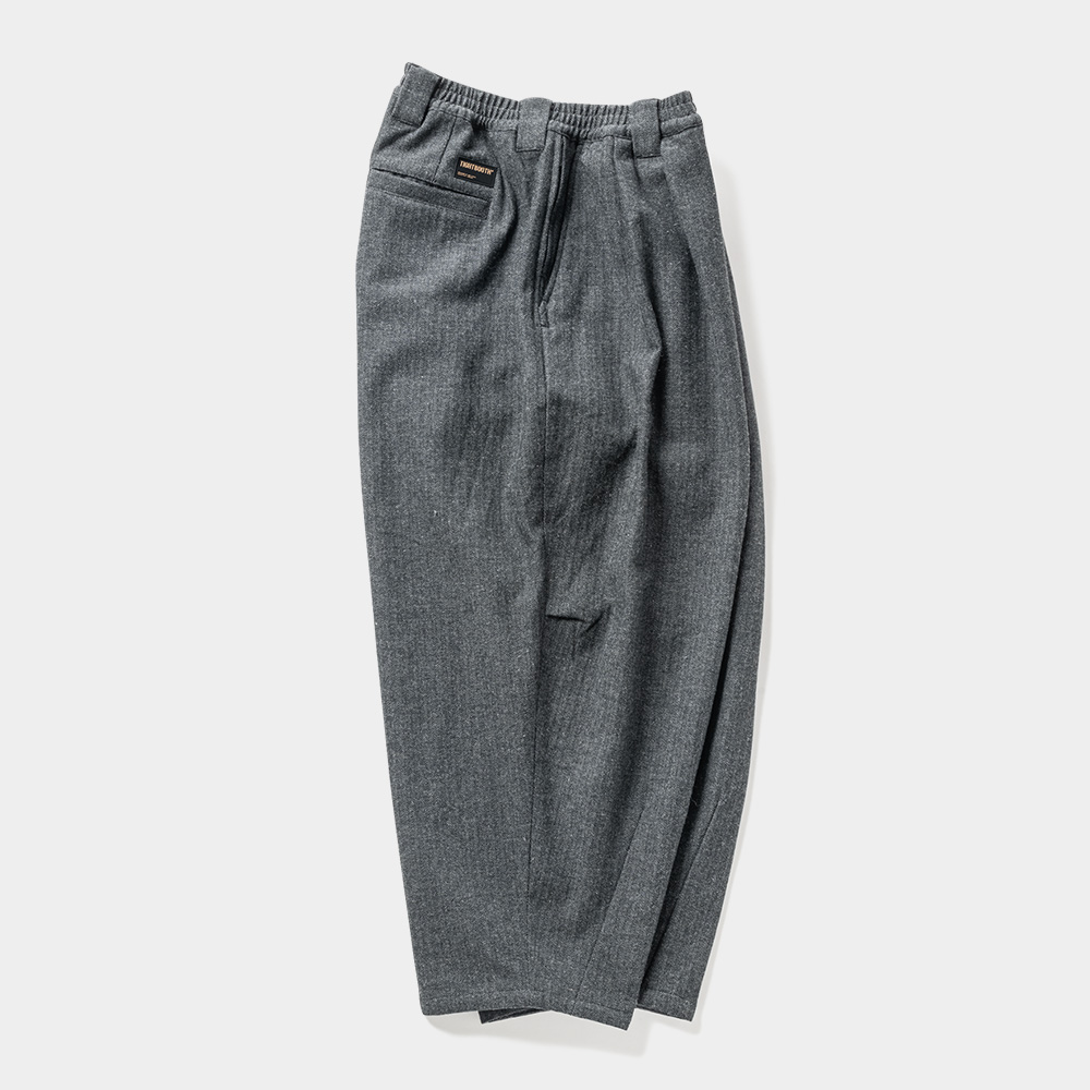 画像: TIGHTBOOTH/WOOL HERRINGBONE BALLOON PANTS（Charcoal） 【20%OFF】［ウールヘリンボーンバルーンパンツ-23秋冬］