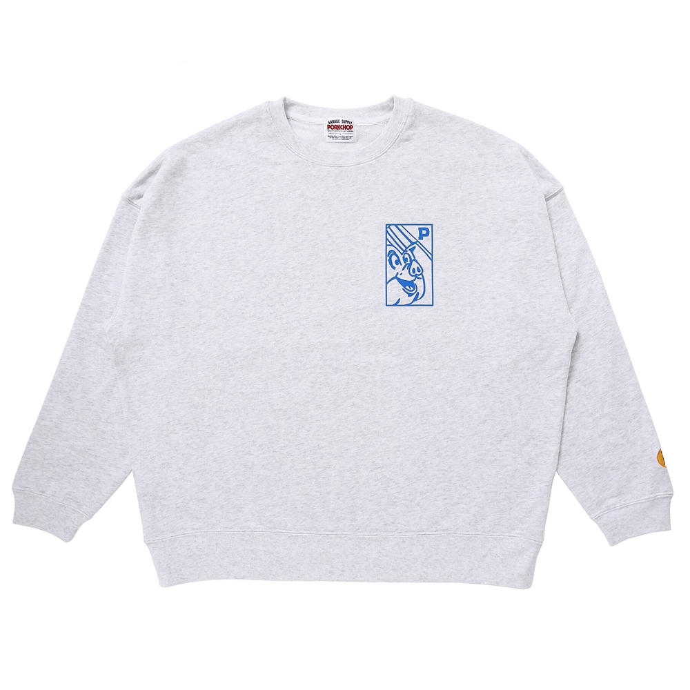 画像: PORKCHOP/O.P. SQUARE SWEAT（ASH）［クルーネックスウェット-23秋冬］