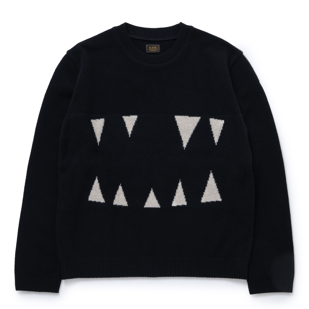 画像: RATS/FANG CREW NECK KNIT（BLACK）［クルーネックニット-23秋冬］