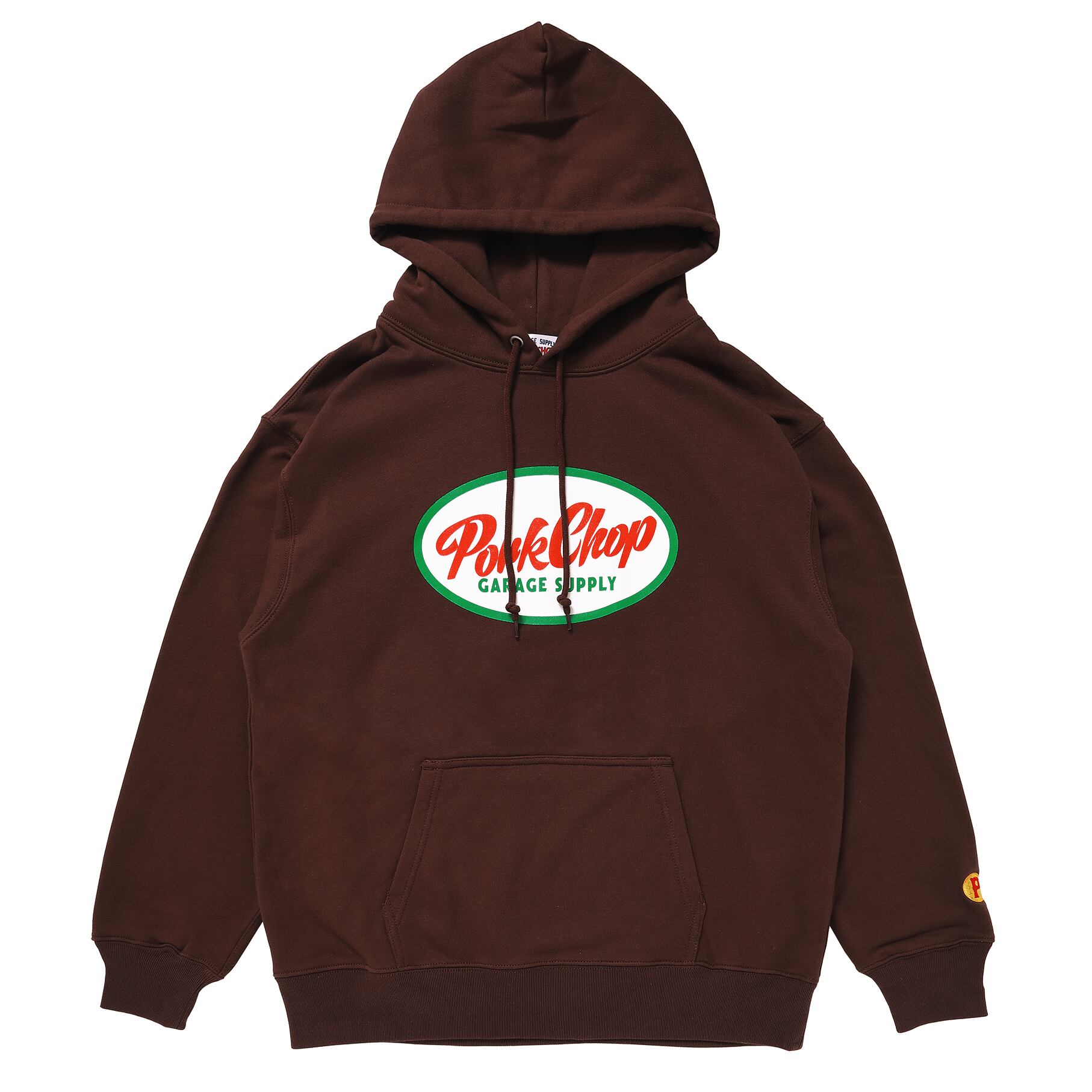 画像: PORKCHOP/2nd OVAL HOODIE（BROWN）［プルオーバーパーカー-23秋冬］