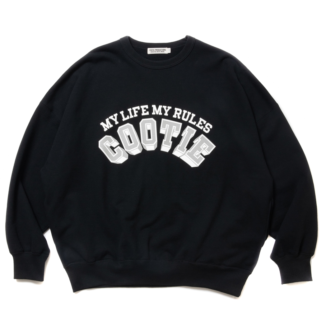 画像: COOTIE PRODUCTIONS/Open End Yarn Print Sweat Crew（Black）［スウェットクルー-24春夏］