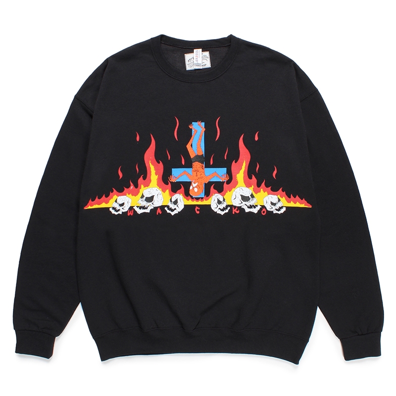 画像: WACKO MARIA/NECKFACE / SWEAT SHIRT（BLACK）［クルーネックスウェット-24春夏］