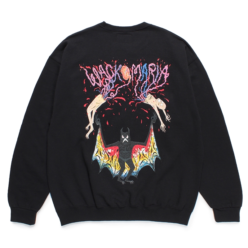 画像: WACKO MARIA/NECKFACE / SWEAT SHIRT（BLACK）［クルーネックスウェット-24春夏］