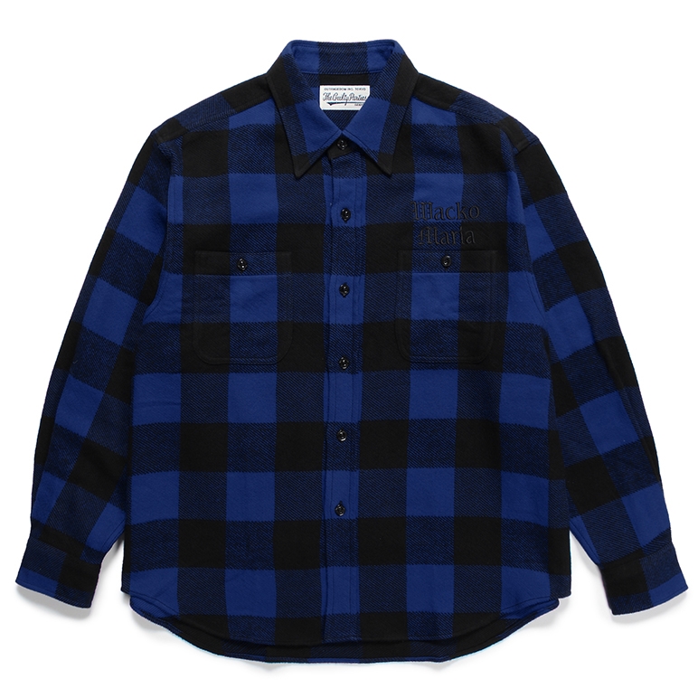 画像: WACKO MARIA/BLOCK CHECK FLANNEL SHIRT（BLUE）［ブロックチェックフランネルシャツ-24春夏］