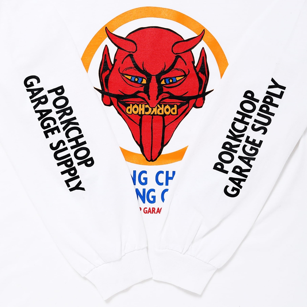 画像: PORKCHOP/NOTHING DEVIL L/S TEE（WHITE）［プリント長袖T-24春夏］