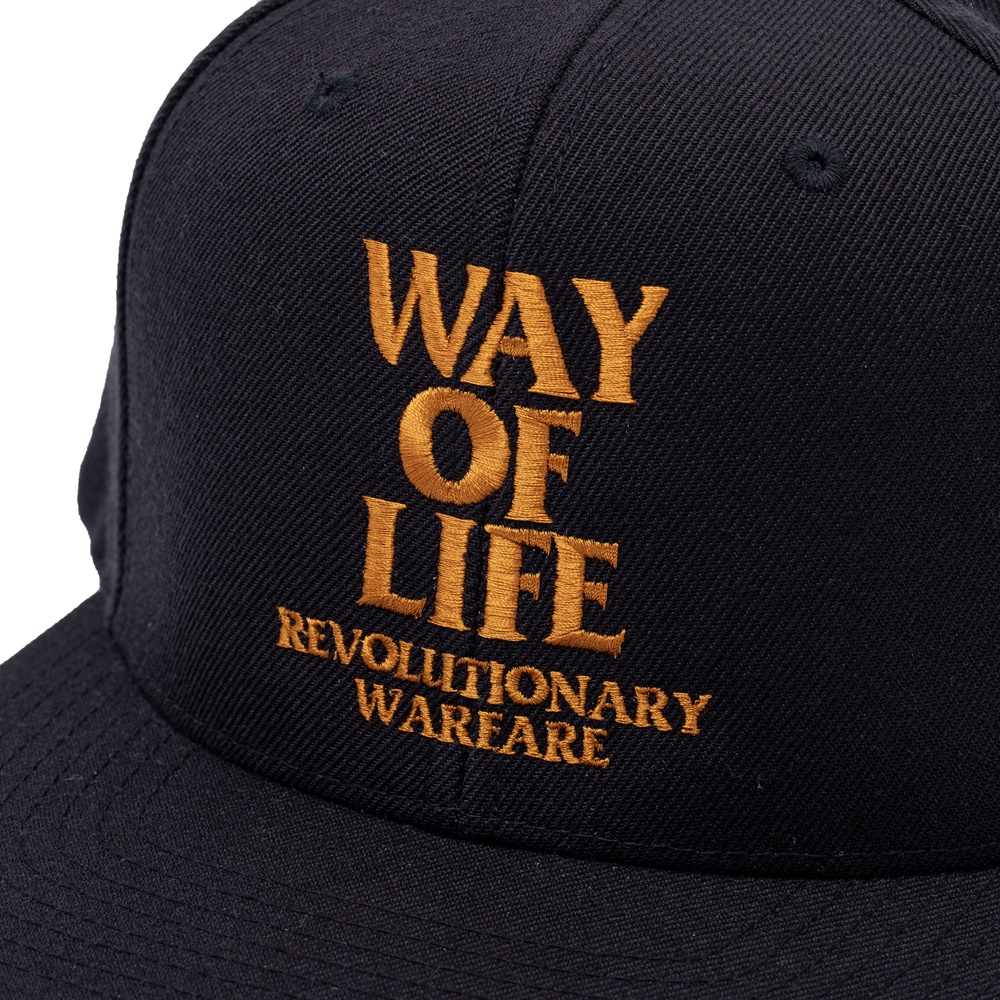 画像: RATS/EMBROIDERY CAP "WAY OF LIFE"（BLACK/MARIGOLD）［スナップバックキャップ-24春夏］