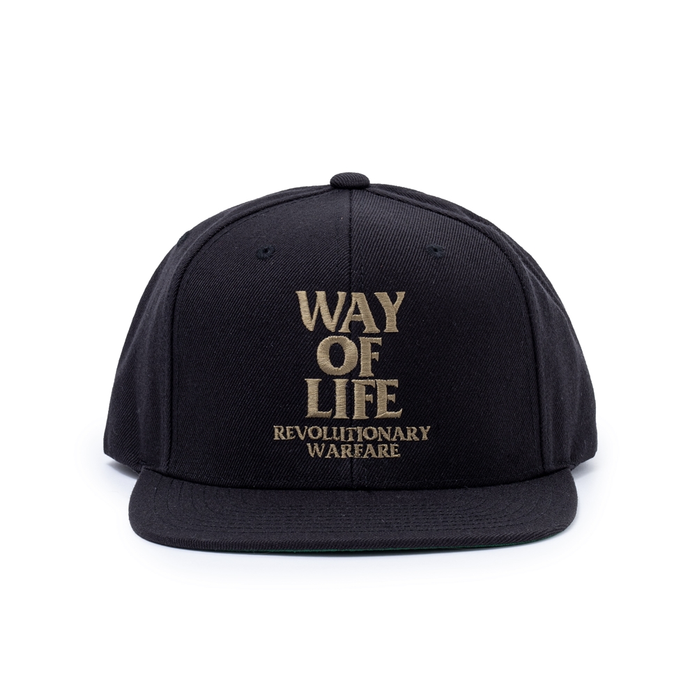 画像: RATS/EMBROIDERY CAP "WAY OF LIFE"（BLACK/ASH GOLD）［スナップバックキャップ-24春夏］