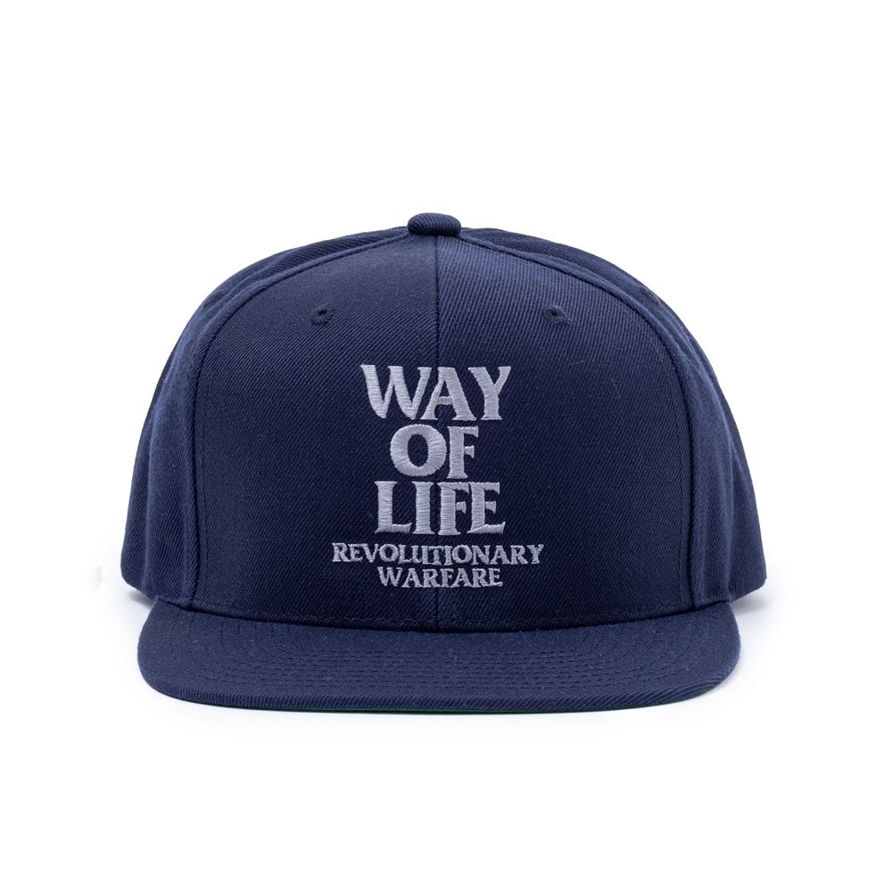 画像: RATS/EMBROIDERY CAP "WAY OF LIFE"（NAVY/SILVER GRAY）［スナップバックキャップ-24春夏］