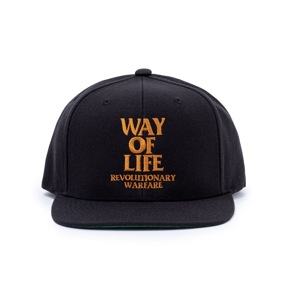 画像: RATS/EMBROIDERY CAP "WAY OF LIFE"（BLACK/MARIGOLD）［スナップバックキャップ-24春夏］
