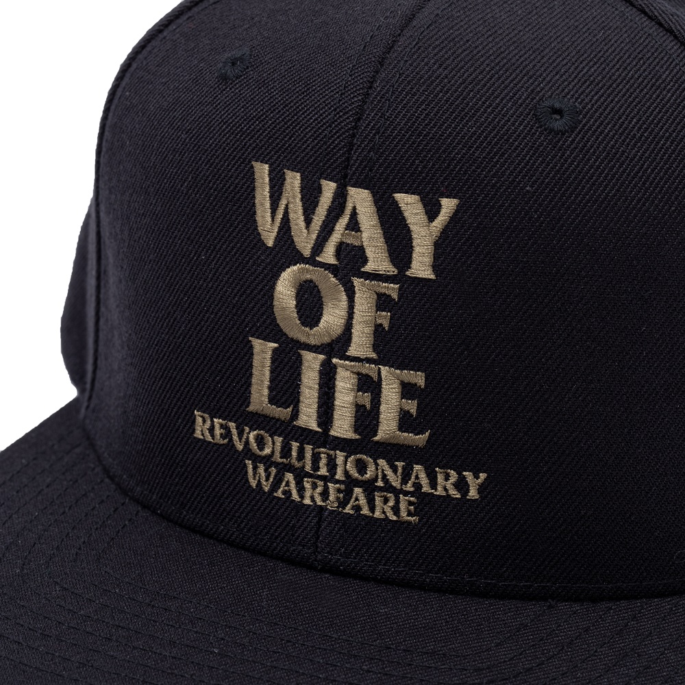 画像: RATS/EMBROIDERY CAP "WAY OF LIFE"（BLACK/ASH GOLD）［スナップバックキャップ-24春夏］