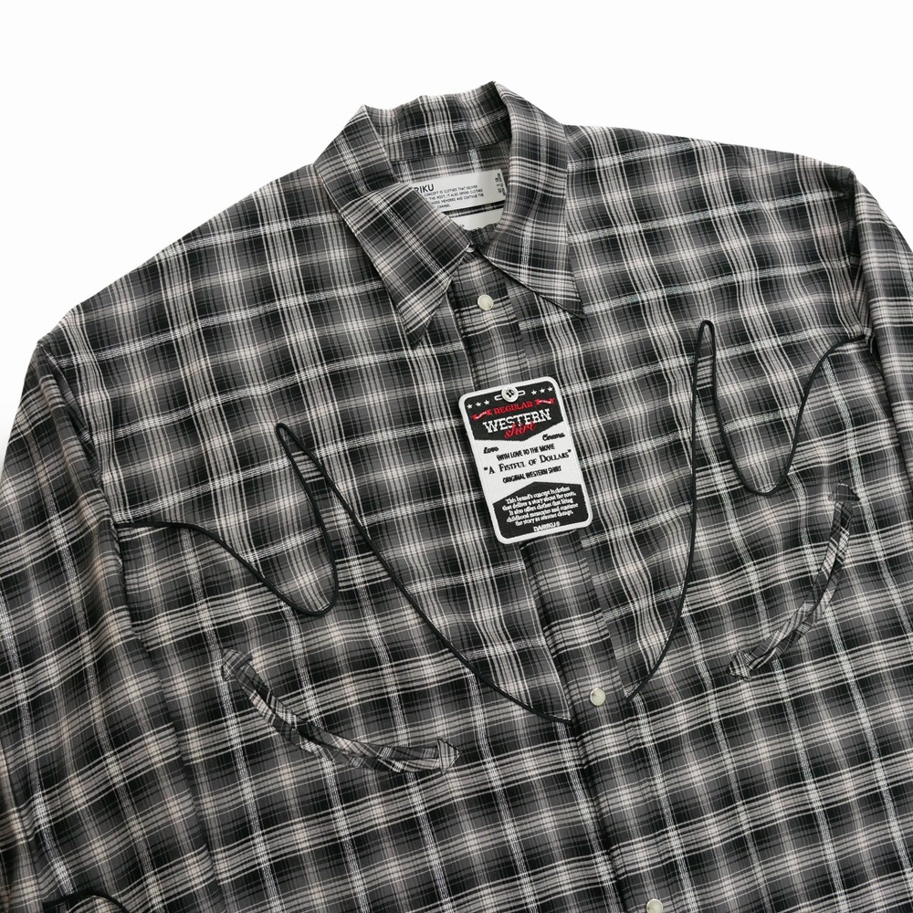 画像: DAIRIKU/Check Western Over Shirt（Black）［チェックウエスタンオーバーシャツ-24春夏］