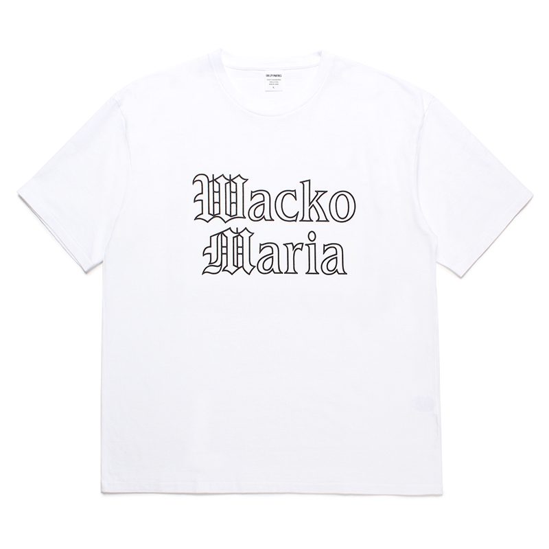 画像1: WACKO MARIA/WASHED HEAVY WEIGHT T-SHIRT（WHITE）［プリントT-24春夏］ (1)