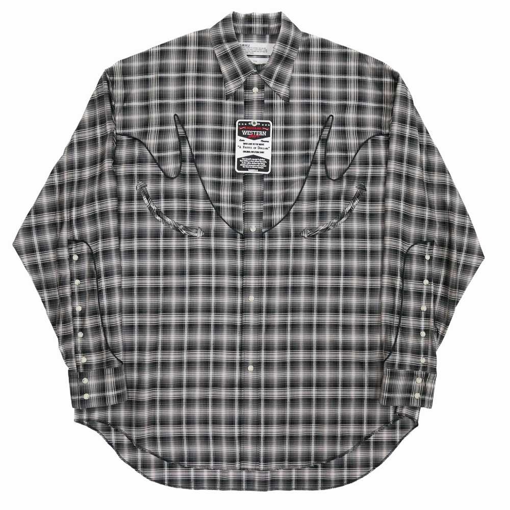 画像: 【30%OFF】DAIRIKU/Check Western Over Shirt（Black）［チェックウエスタンオーバーシャツ-24春夏］