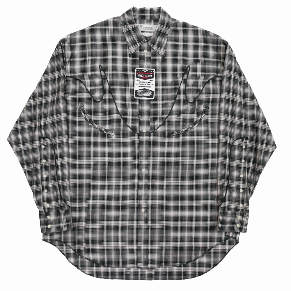 画像: DAIRIKU/Check Western Over Shirt（Black）［チェックウエスタンオーバーシャツ-24春夏］