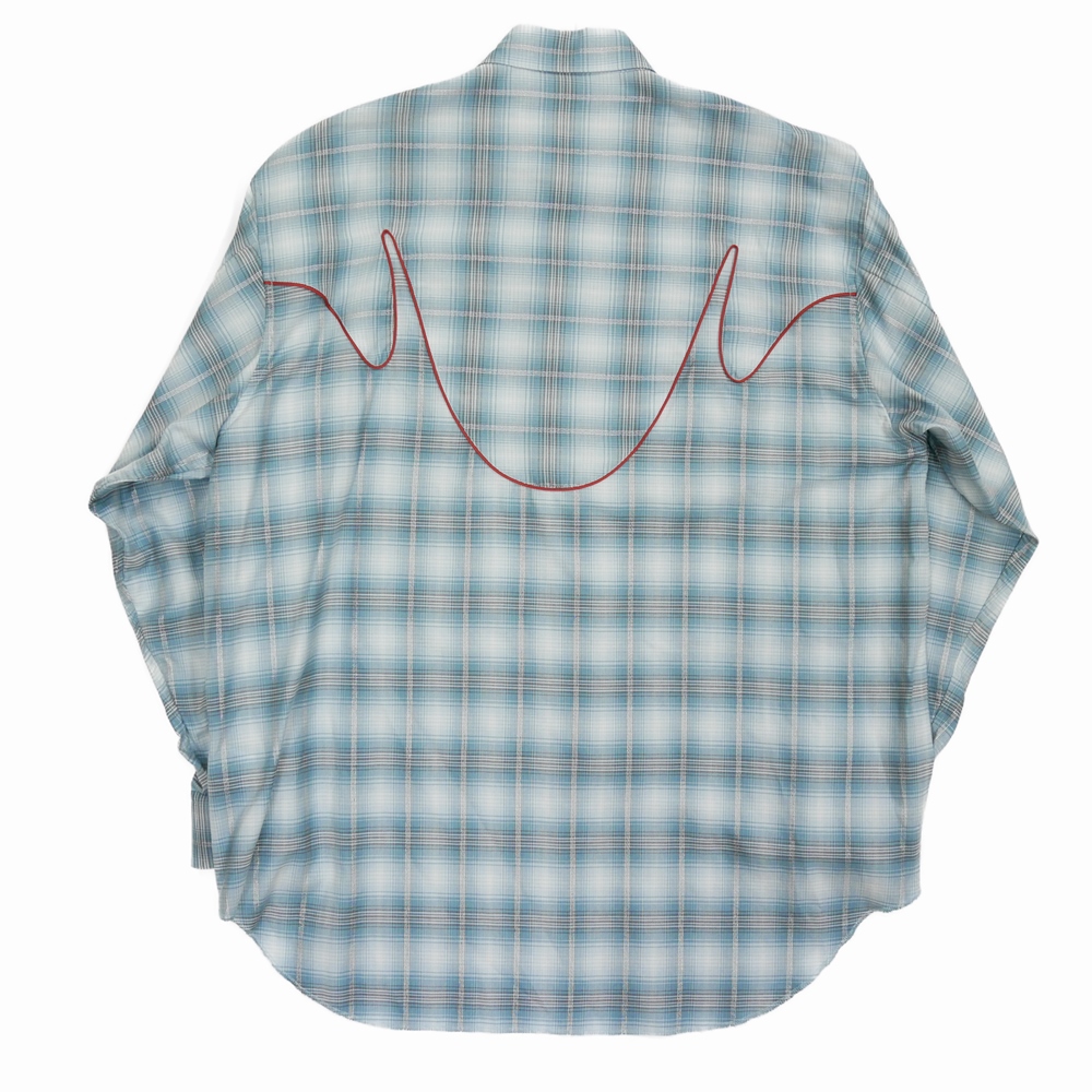 画像: DAIRIKU/Check Western Over Shirt（Aqua）［チェックウエスタンオーバーシャツ-24春夏］