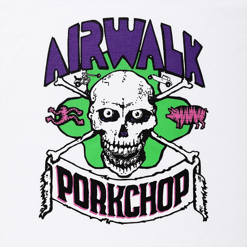 画像: PORKCHOP/AP SKELETON L/S TEE（×AIRWALK CLASSICS）（WHITE）［プリント長袖T-24春夏］