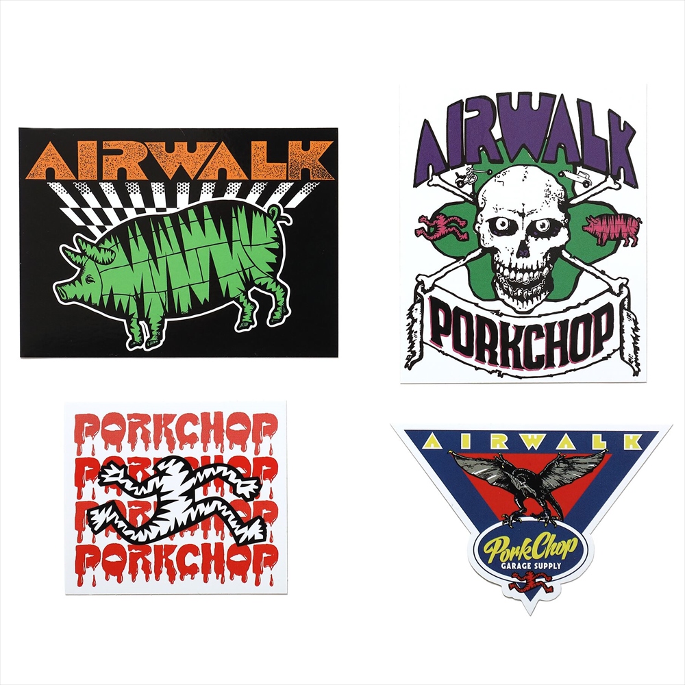 画像: PORKCHOP/AP STICKER SET（×AIRWALK CLASSICS）（4枚セット）［ステッカーセット-24春夏］