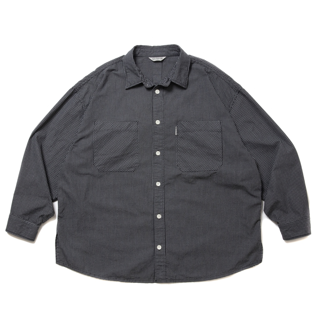 画像: COOTIE PRODUCTIONS/Garment Dyed Ripstop Check L/S Shirt（Black）［チェックシャツ-24春夏］