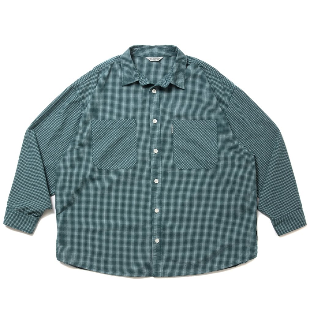 画像: COOTIE PRODUCTIONS/Garment Dyed Ripstop Check L/S Shirt（Green）［チェックシャツ-24春夏］