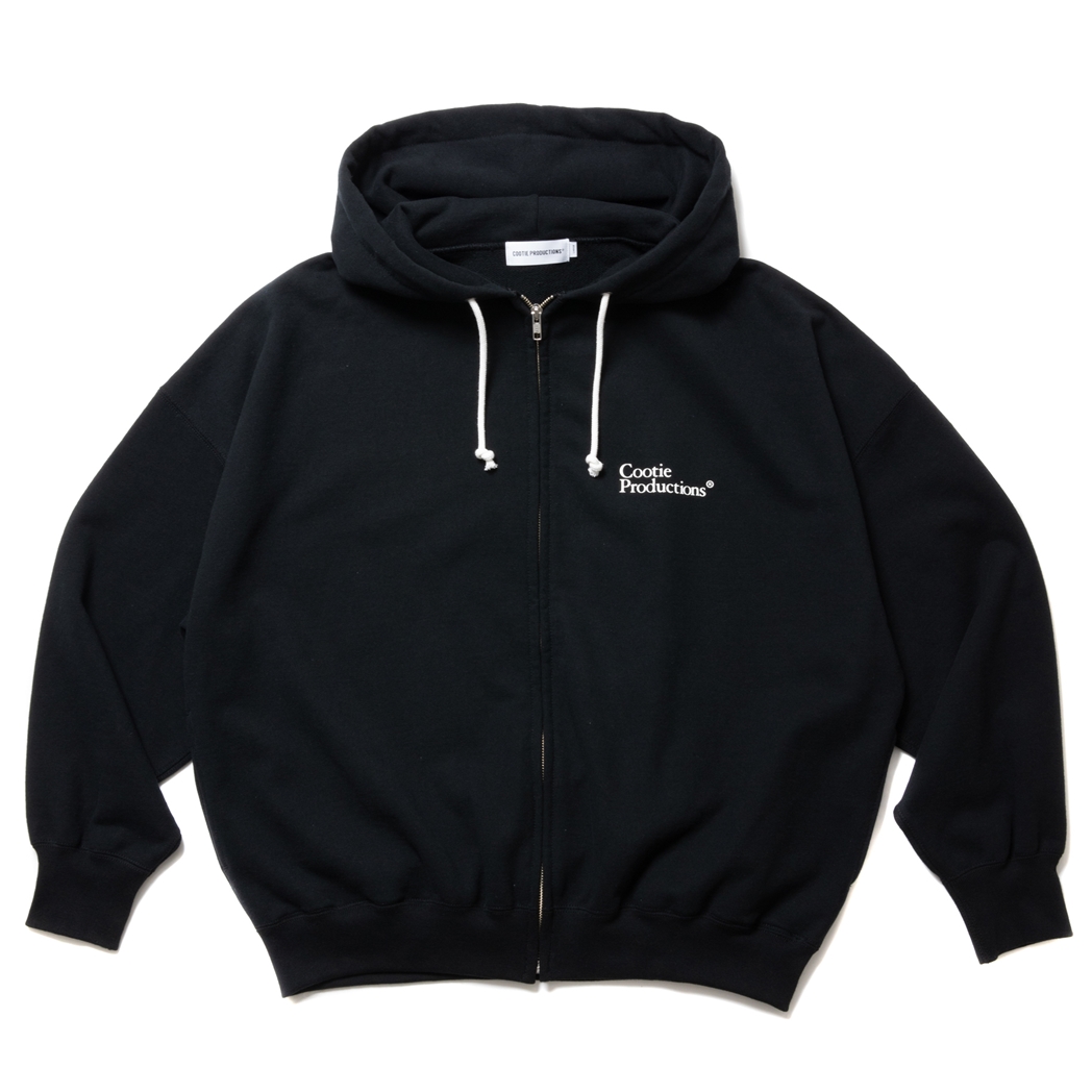 画像: COOTIE PRODUCTIONS/Open End Yarn Plain Sweat Hoodie（Black）［ジップアップフーディー-24春夏］