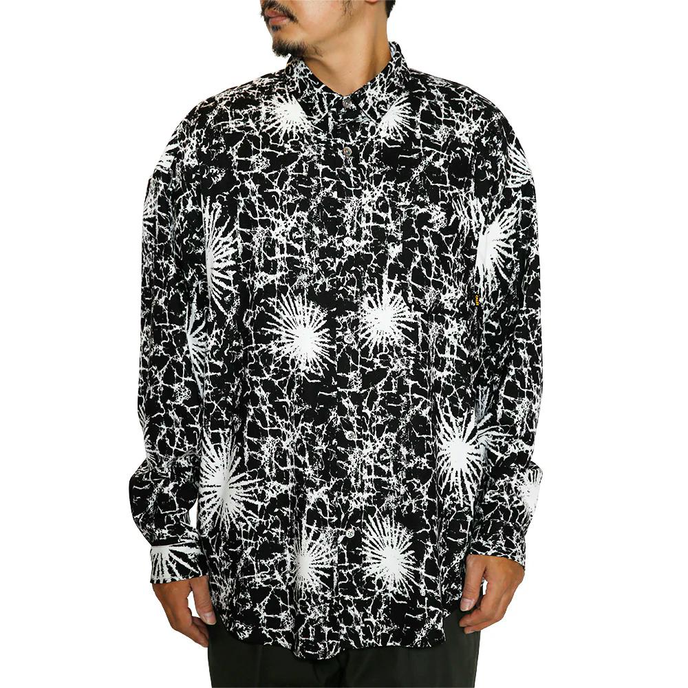 画像: CALEE/BATIK PATTERN OVER SHILHOUETTE L/S SH（BLACK）［オーバーシルエットシャツ-24春夏］