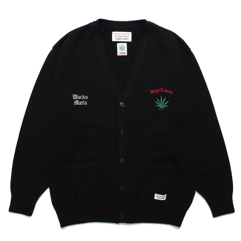 画像: WACKO MARIA/HIGH TIMES / CLASSIC KNIT CARDIGAN（BLACK）［クラシックニットカーディガン-24春夏］