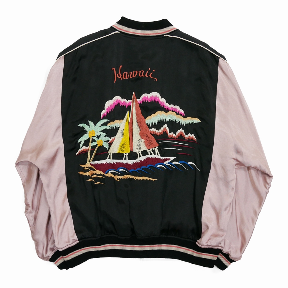 画像: DAIRIKU/"Hawaii" Ska Jumper（Black x Pink）［スカジャン-24春夏］