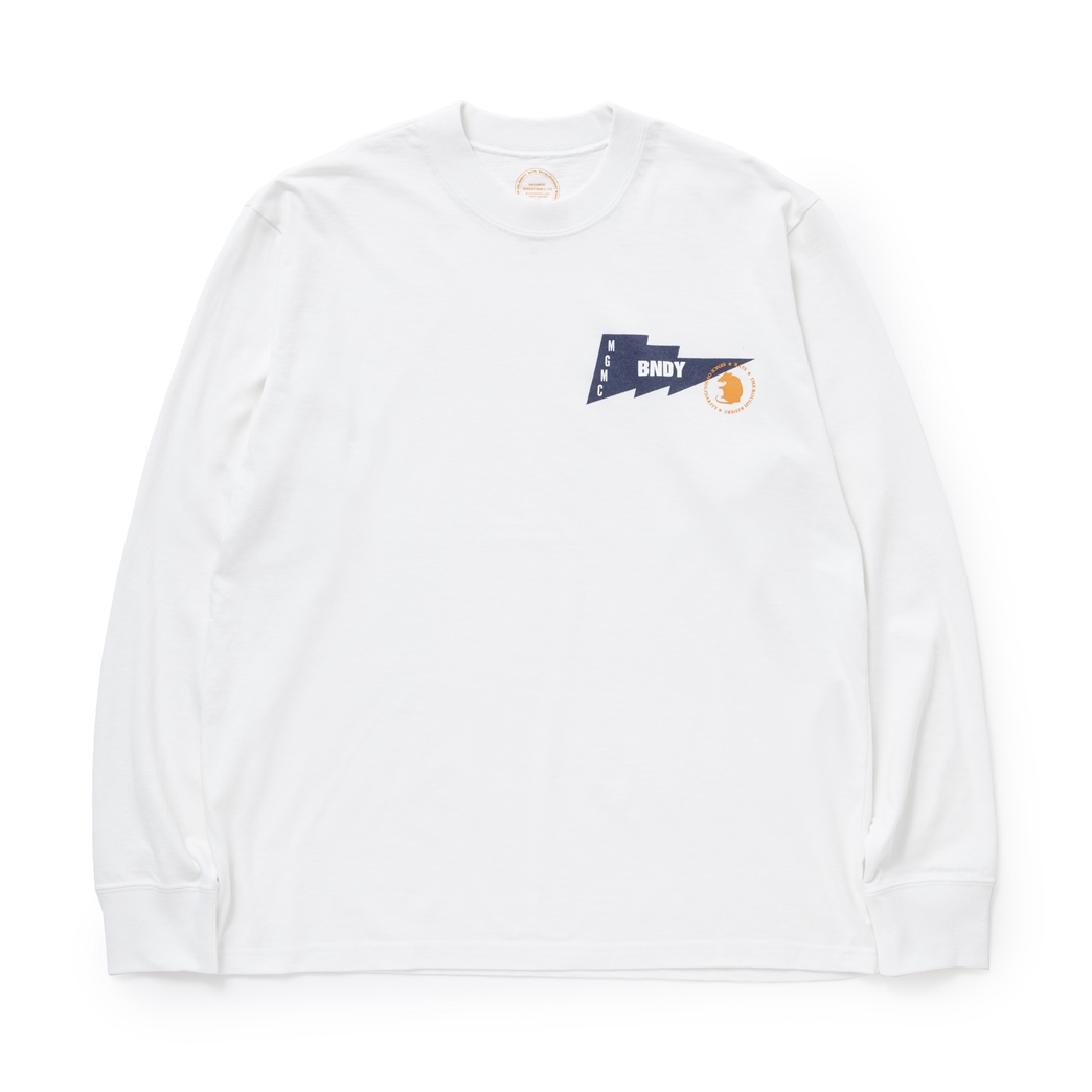 画像1: RATS/THUNDER FLAG LS TEE（WHITE）［プリント長袖T-24春夏］ (1)