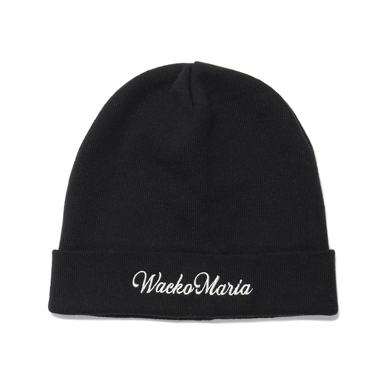 画像1: WACKO MARIA/COTTON KNIT WATCH CAP（BLACK）［コットンニットキャップ-24春夏］ (1)